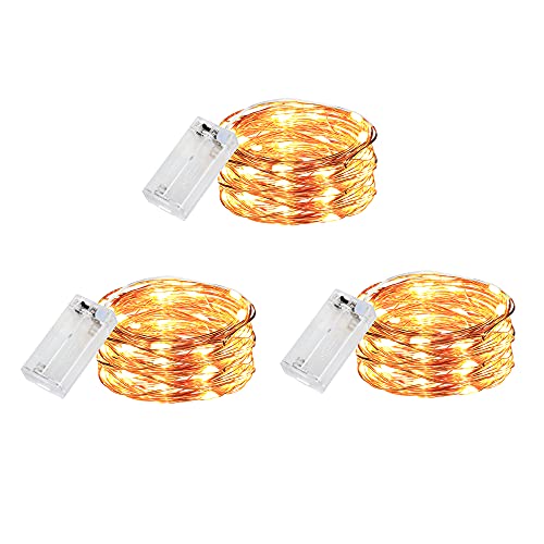 Innotree 3 Pack Fairy Lights with Timer, Battery Copper Wire 3M 30 LEDs Fairy Lights Christmas Battery Operated Waterproof Lights Bottle Decoration, Warm White
