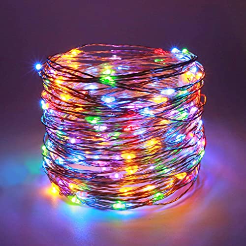 FairyDecor Fairy Lights Battery, 5m/16ft Battery Operated Copper Wire Starry String Lights,Battery Powered Lights for Christmas,Parties,Wedding,Bedroom,Indoor,Home Decoration (1 Pack Multi Colour)