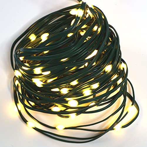 Qbis Outdoor Fairy Lights, Battery Operated Christmas Lights, Multi-Function Micro Wire Lights with Timer, Green Wire Perfect for Your Christmas Tree (100 LED Green Wire)