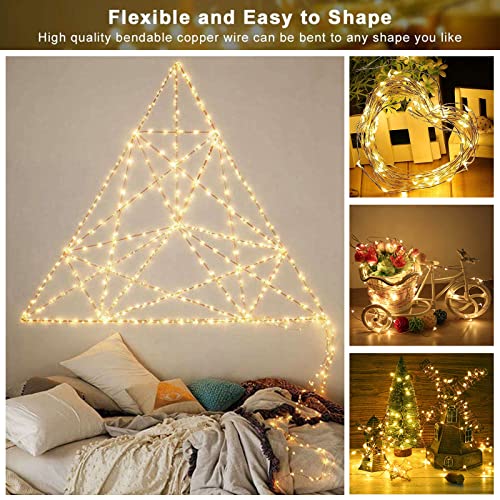 [2 Pack] Fairy Lights Battery Powered, 12M 120 LED Battery Christmas String Lights Operated Waterproof Decorative Lighting for Outdoor/Indoor Bedroom, Party,Patio,Warm White