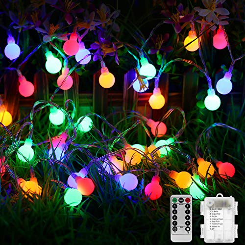 Battery Fairy Lights, Fairy Lights Battery Operated with 8 Lighting Modes 16ft 50LEDs Waterproof Fairy Lights for Bedroom Outdoor Party Living Room Garden(Multicolour)