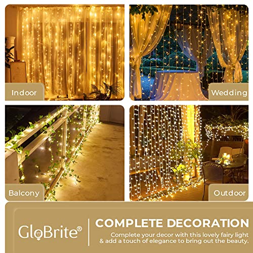 GloBrite 80 LEDs Curtain Fairy Lights | Battery Operated String Fairy Lights | Christmas Decorations Fairy Lights for Bedroom Christmas Lights Home Decor & Christmas Gifts