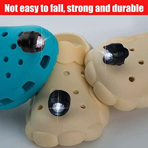 2 Pcs Croc Lights, Headlights for Croc Shoes Clog Shoes, Croc Shoes Lights for Dog Walking, IPX5 Waterproof with 3 Light Modes Headlights, Holiday ＆ Birthday Gifts for Adults Children (Black)