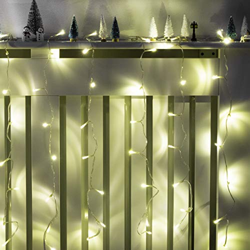 GloBrite 80 LEDs Curtain Fairy Lights | Battery Operated String Fairy Lights | Christmas Decorations Fairy Lights for Bedroom Christmas Lights Home Decor & Christmas Gifts