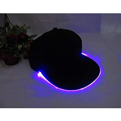 Oyria Unisex Athletic Black Fabric LED Baseball Cap, Adjustable Light Up Hat Sports Travel Party Club Cap with LED Light Brim,Baseball Golf Hip-hop Sports Flash Cap,Colorful