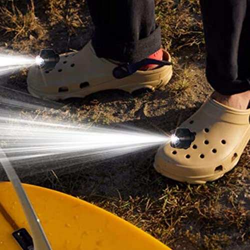 2 Pcs Croc Lights, Headlights for Croc Shoes Clog Shoes, Croc Shoes Lights for Dog Walking, IPX5 Waterproof with 3 Light Modes Headlights, Holiday ＆ Birthday Gifts for Adults Children (Black)
