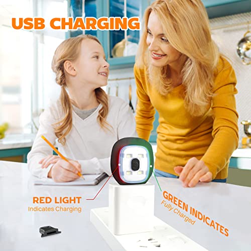 Deilin for Kids, LED Lighted Beanie Hat for Kids, USB Rechargeable 4 LED Headlamp Waterproof Winter Warmer Knit Night Hats with Light for Boys and Girls, Rose Red