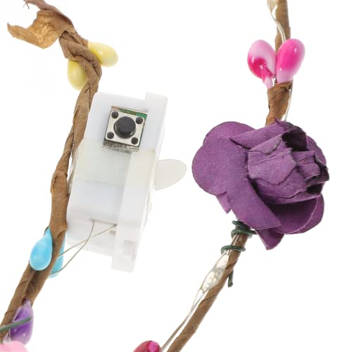 Minkissy LED Flower Crowns Light Up Hair Wreaths 10 Led Flower Hairbands for Wedding Festival Holiday Christmas New Year Party 4pcs