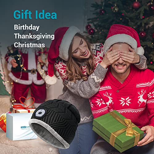 Gift Ideas for Men LED Hat - Mens Stocking Fillers Xmas Gifts for Dad Men Husband, for Him Hat Beanie with Light,Warm Bright Head Torch Hat,Running Fishing Cycling Gifts Black