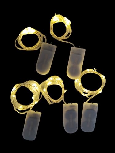 LED String Lights 5 Pack, 10mm10 LED Fairy Lights Battery Operated, Copper Wire Light for Home Garden Wedding Party Christmas Halloween Concerts Bars Clubs Hotels (Warm White)