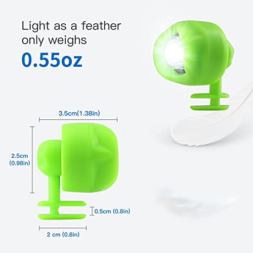 Headlights for Croc Shoes- 2X Glow in The Dark LED Clogs Shoes Light, IPX5 Waterproof with 3 Light Modes (Green)