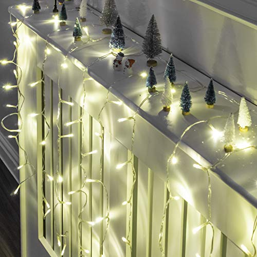GloBrite 80 LEDs Curtain Fairy Lights | Battery Operated String Fairy Lights | Christmas Decorations Fairy Lights for Bedroom Christmas Lights Home Decor & Christmas Gifts