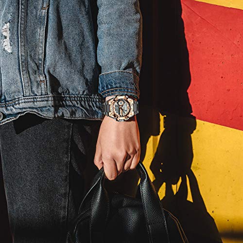 LIGE Digital Watches for Men,Outdoor Military Watches with Analog LED Back Light Tactical Watches Alarm Date Stopwatch Wrist Watches for Men Black Gold