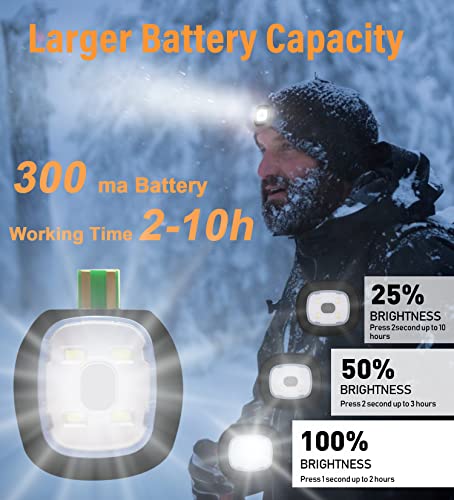 Deilin Upgraded LED Beanie Cap with USB Rechargeable LED Hat, Adjustable Brightness Headlamp Winter Lighted Beanie Cap,Tech Gifts for Adults(1 Pack,Black)