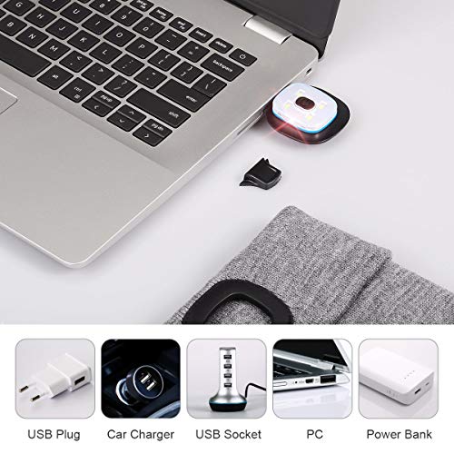 Rechargeable LED Lighted Beanie, Perfect Dad Gifts in Christmas, Stocking Fillers Cap with Light Hands Free Head Torch Unisex Winter Warm Knit Beanie Black