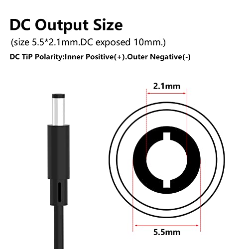 12V 1A Power Adapter, 4.9ft AC 100-240V to DC 12V 1A Power Supply Adapter. 12W Adapter for LED Strip Lights, Audio/Video, Router, DC Connector Jack 5.5mmx2.1mm, UK Plug