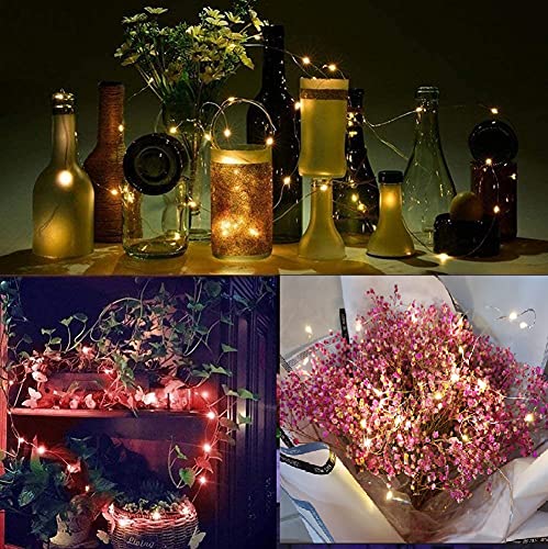 LED String Lights 5 Pack, 10mm10 LED Fairy Lights Battery Operated, Copper Wire Light for Home Garden Wedding Party Christmas Halloween Concerts Bars Clubs Hotels (Warm White)