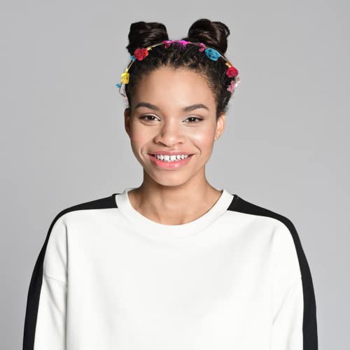 Minkissy LED Flower Crowns Light Up Hair Wreaths 10 Led Flower Hairbands for Wedding Festival Holiday Christmas New Year Party 4pcs