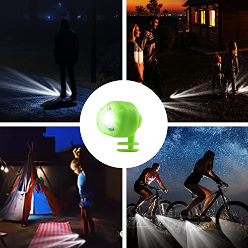 Headlights for Croc Shoes- 2X Glow in The Dark LED Clogs Shoes Light, IPX5 Waterproof with 3 Light Modes (Green)