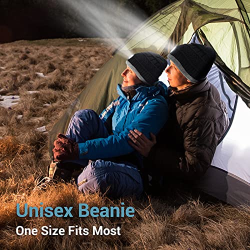 Gift Ideas for Men LED Hat - Mens Stocking Fillers Xmas Gifts for Dad Men Husband, for Him Hat Beanie with Light,Warm Bright Head Torch Hat,Running Fishing Cycling Gifts Black