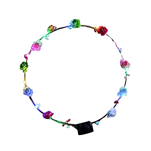 ZHOUBA LED Light Garland Birthday Party Concert Headband Hair Accessories for Girls Women Multicolor