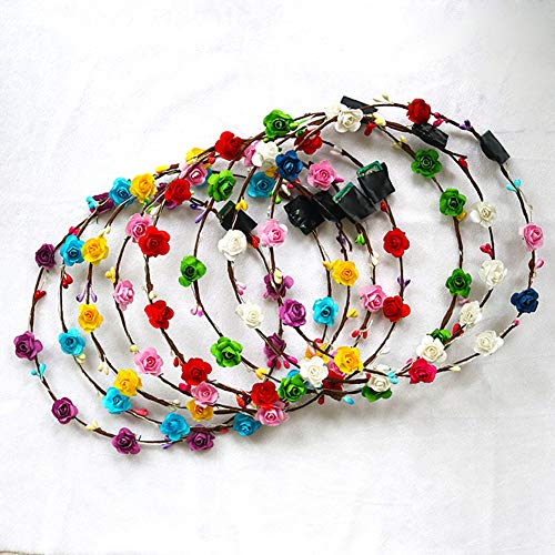 ZHOUBA LED Light Garland Birthday Party Concert Headband Hair Accessories for Girls Women Multicolor