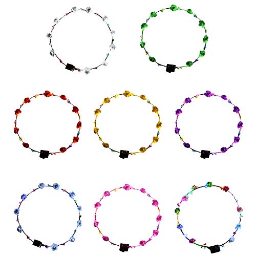 ZHOUBA LED Light Garland Birthday Party Concert Headband Hair Accessories for Girls Women Multicolor
