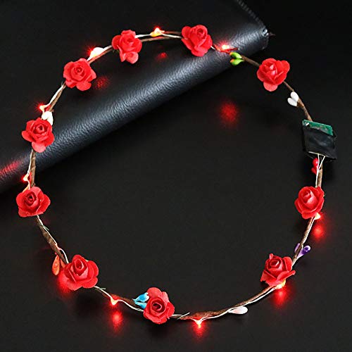 ZHOUBA LED Light Garland Birthday Party Concert Headband Hair Accessories for Girls Women Multicolor