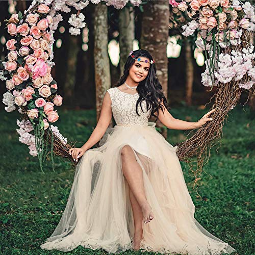 LED Flower Crown,12Pcs Light Up LED Flower Headband Luminous 10 Led Flowers Hair Bands Ladies Headdress for Holiday Christmas Halloween Glow Party Wedding Decor