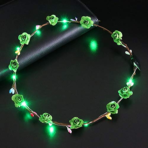 ZHOUBA LED Light Garland Birthday Party Concert Headband Hair Accessories for Girls Women Multicolor