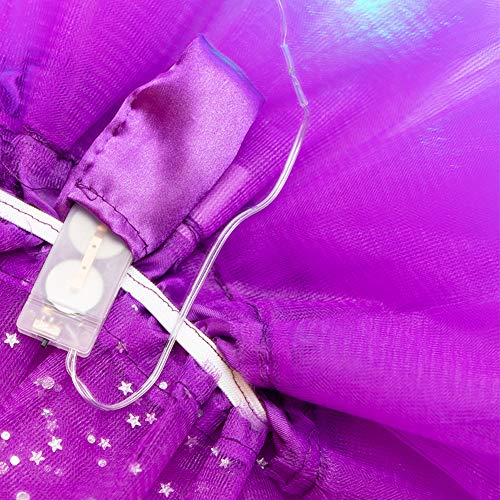 GSDGV Girls Tutu Skirts, LED Light Up Tutu Skirt, Luminous Tulle Tutu Skirt, Princess LED Dancing Skirt, Ballet Dance Costume for Christmas Party(Dark Purple)