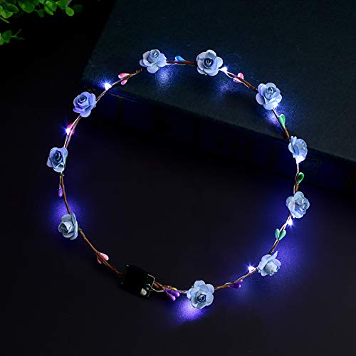 ZHOUBA LED Light Garland Birthday Party Concert Headband Hair Accessories for Girls Women Multicolor