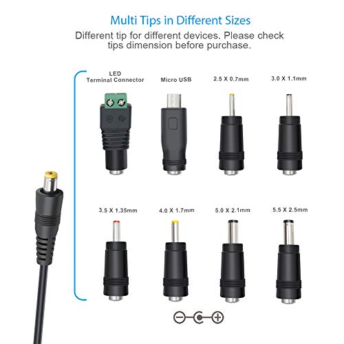 12W 3V 4.5V 5V 6V 7.5V 9V 12V Power Supply Universal Charger AC Adapter DC Charger For CCTV Router Camera BT Speaker Scanner TV BOX LED Lamp Keyboard Christmas Tree Light
