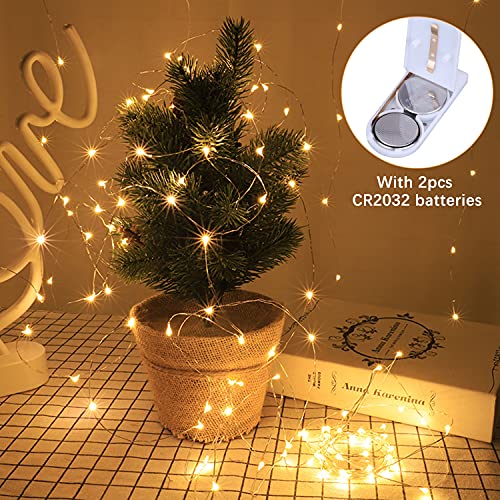 LED Fairy Lights, 1M 10 Battery Operated String Lights Warm White Copper Wire for Home Garden Wedding Party Christmas Halloween Concerts Bars Clubs Bottle Hotels Indoor Outdoor Decorations (10 Packs)