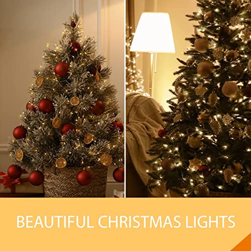 ANSIO Christmas Lights 100 Copper Wire Fairy Lights 10m/32ft Plug in Micro LED String Lights, Indoor Outdoor Use Xmas/Home/Party/Decorations - Warm White