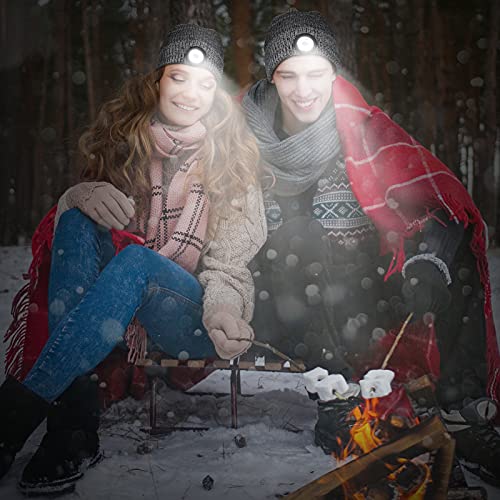 Mens Gifts Hat Beanie with Light - Christmas Stocking Fillers for Dad Hat with LED Light Running Fishing Cycling Gifts for Men Women Bright Head Torch Hat with Light Rechargeable Secret Santa Gifts