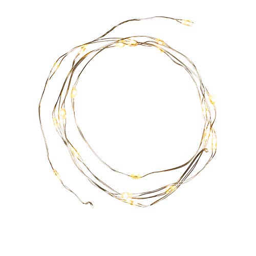 Lights4fun Battery Operated Fairy Lights with 20 Micro Warm White LEDs on Silver Wire