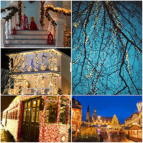 Fairy Lights Mains Powered, 15M/49ft 120LED Outdoor Fairy Lights Plug in, 8 Modes Waterproof Christmas Tree Lights Outdoor/Indoor for Garden, Gazebo, Festival, Bedroom (Warm White)