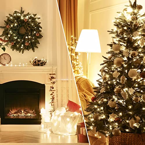 ANSIO Christmas Lights 100 Copper Wire Fairy Lights 10m/32ft Plug in Micro LED String Lights, Indoor Outdoor Use Xmas/Home/Party/Decorations - Warm White