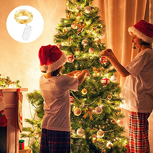 LED Fairy Lights, 1M 10 Battery Operated String Lights Warm White Copper Wire for Home Garden Wedding Party Christmas Halloween Concerts Bars Clubs Bottle Hotels Indoor Outdoor Decorations (10 Packs)