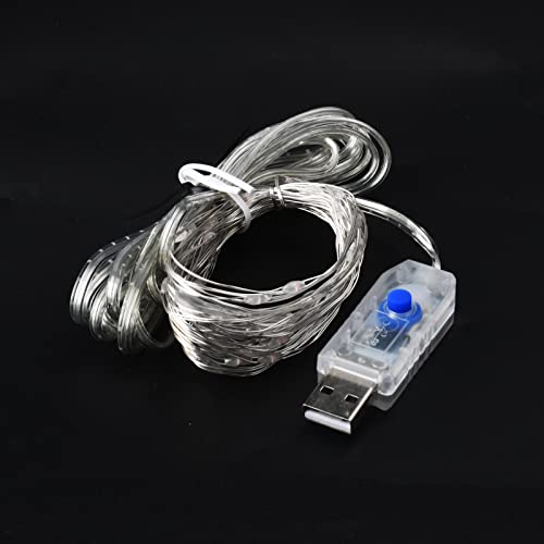 Etopgo USB Fairy Lights 5M/16Ft 50 LED Christmas Fairy LightsPlug in, 8 Lighting Modes Twinkle Fairy String Lights for Indoor, Outdoor, Bedroom,Party (Cool White)