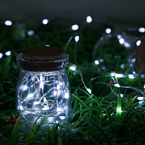 BOLWEO 10ft/3M 30LEDs Cool White LED String Light,Battery Operated Christmas Tree Decoration Lights,Waterproof Copper Wire Lighting for Outdoor Indoor Home Garden Bedroom