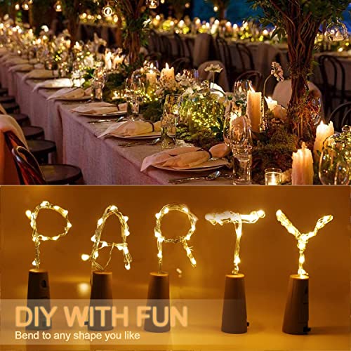 Bottle Lights, Cork Lights for Bottles 2m 20 LED, Operated Nightlights for DIY Bedrooms Parties Weddings Indoor Christmas Outdoor Decoration, (3 Pack) Warm White [Energy Class A++]