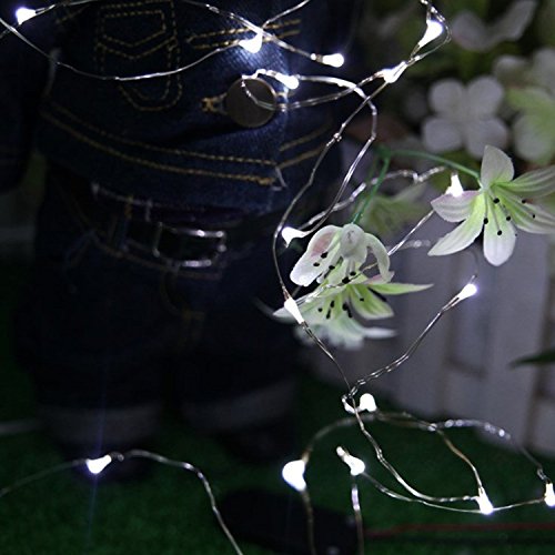 BOLWEO 10ft/3M 30LEDs Cool White LED String Light,Battery Operated Christmas Tree Decoration Lights,Waterproof Copper Wire Lighting for Outdoor Indoor Home Garden Bedroom