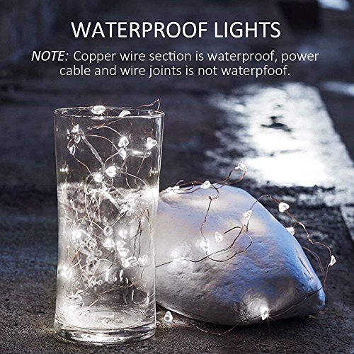 BOLWEO 10ft/3M 30LEDs Cool White LED String Light,Battery Operated Christmas Tree Decoration Lights,Waterproof Copper Wire Lighting for Outdoor Indoor Home Garden Bedroom