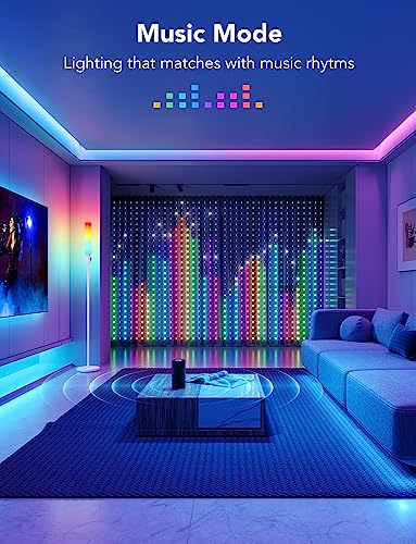 Govee Curtain Lights, 520 RGBIC LEDs Christmas Lights, Smart WiFi LED Curtain Lights Outdoor, Dynamic DIY Lights, IP65 Waterproof, Colour Changing Curtain String Lights for Backdrop Bedroom (1.5×2m)