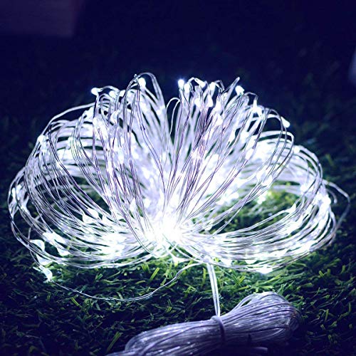 Led String Lights Battery Powered,[2 Pack] 100 LEDs 33ft Fairy String Lights Battery Operated Waterproof 8 Modes with Remote Control Christmas Decoration Lights (Cool White)