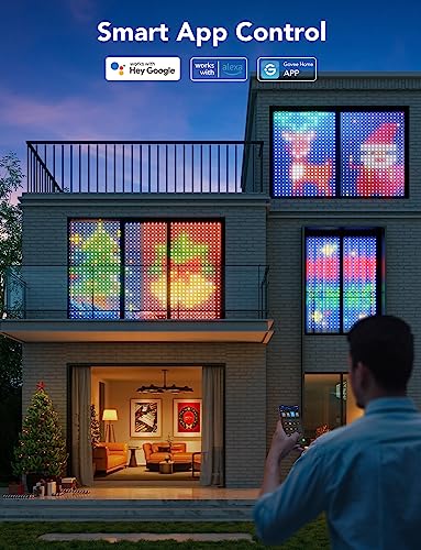 Govee Curtain Lights, 520 RGBIC LEDs Christmas Lights, Smart WiFi LED Curtain Lights Outdoor, Dynamic DIY Lights, IP65 Waterproof, Colour Changing Curtain String Lights for Backdrop Bedroom (1.5×2m)