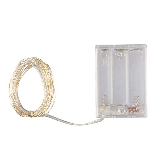 BOLWEO 10ft/3M 30LEDs Cool White LED String Light,Battery Operated Christmas Tree Decoration Lights,Waterproof Copper Wire Lighting for Outdoor Indoor Home Garden Bedroom