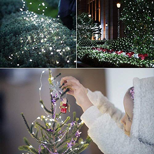 Led String Lights Battery Powered,[2 Pack] 100 LEDs 33ft Fairy String Lights Battery Operated Waterproof 8 Modes with Remote Control Christmas Decoration Lights (Cool White)